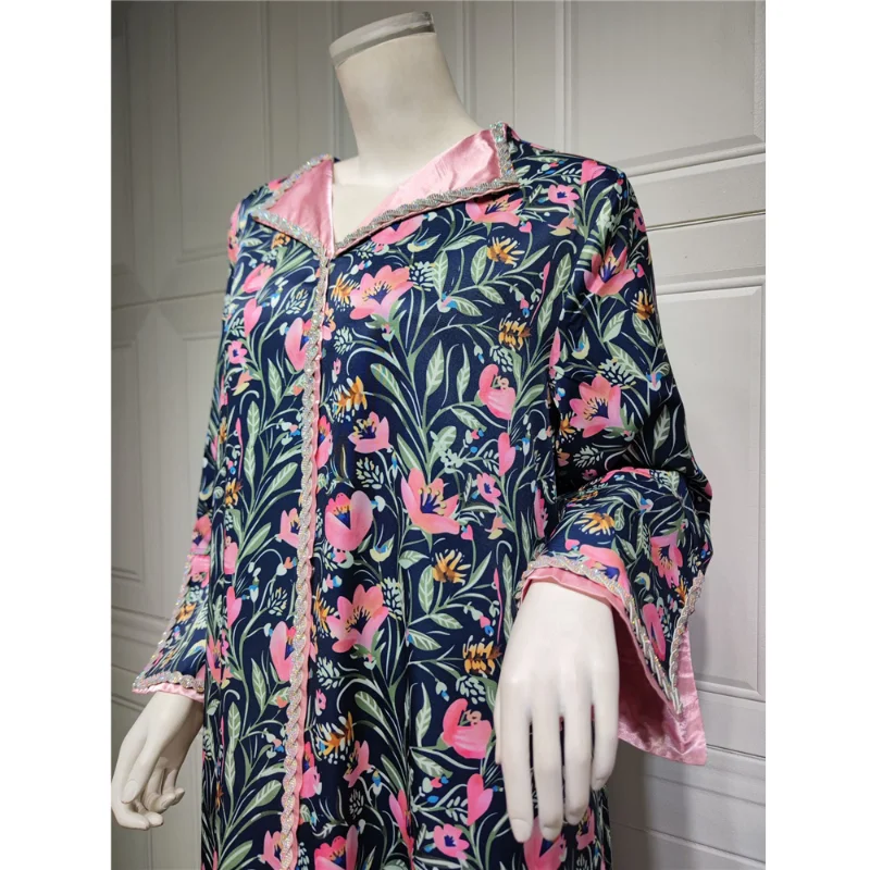 Eid Mubarak Diamonds Abaya Dubai Turkey Muslim Hijab Dress Abayas for Women Dresses Jalabiya Islamic Caftan Moroccan Kaftan Gown