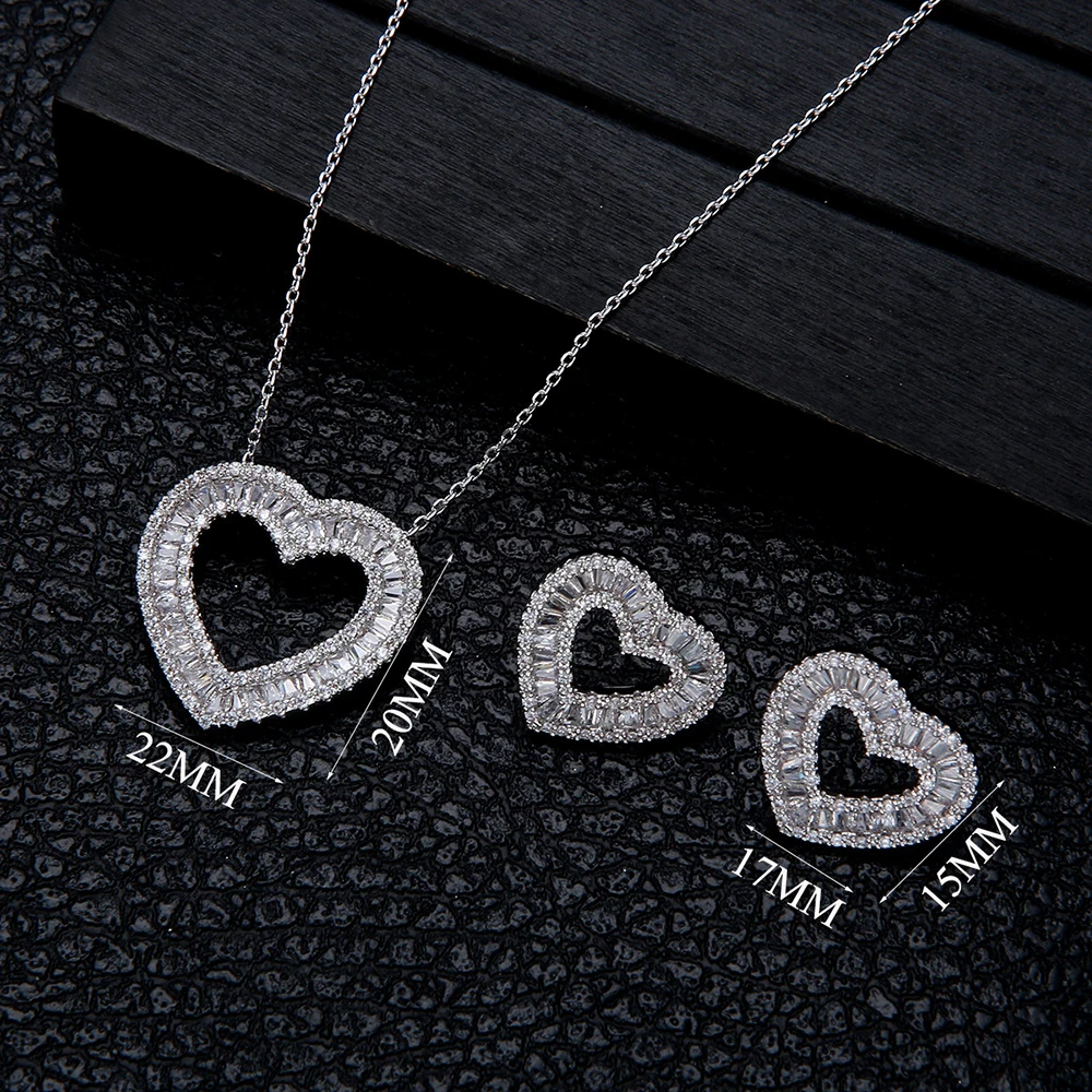 

Женский Свадебный комплект из колье и серёг, с фианитом