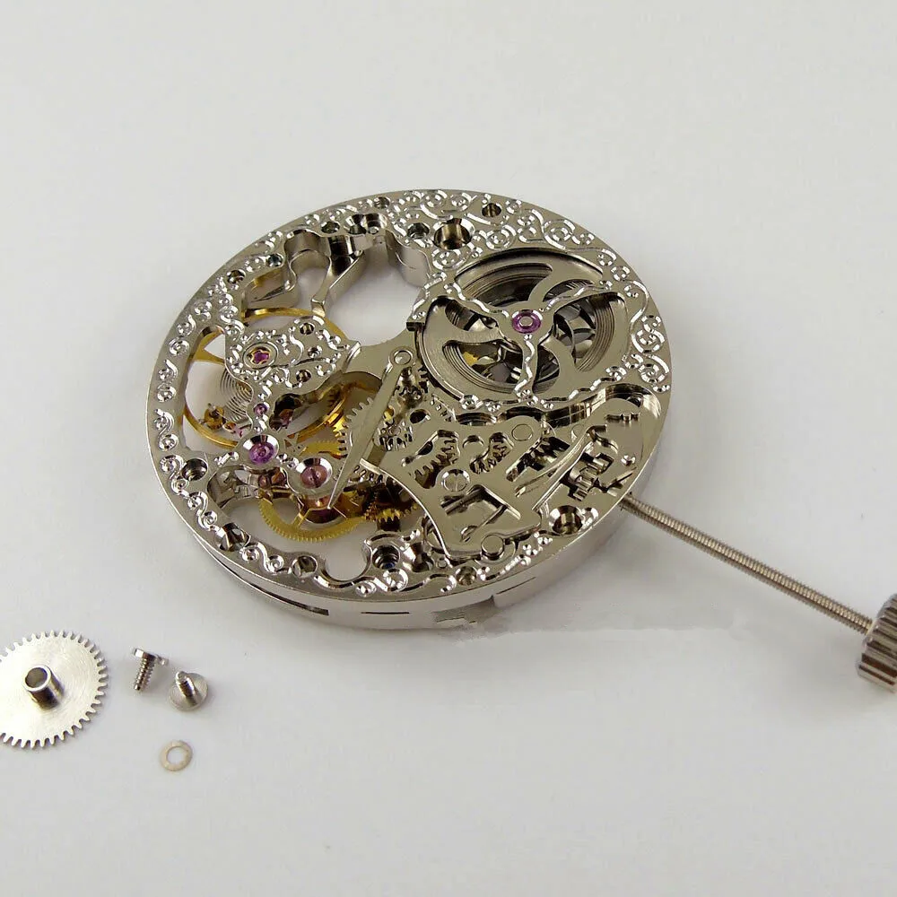Watch Movement Manual Skeleton Hollow Manual Winding Replacement Repair Part For ETA 6498 Accessories 27.4mm Small Second at 6