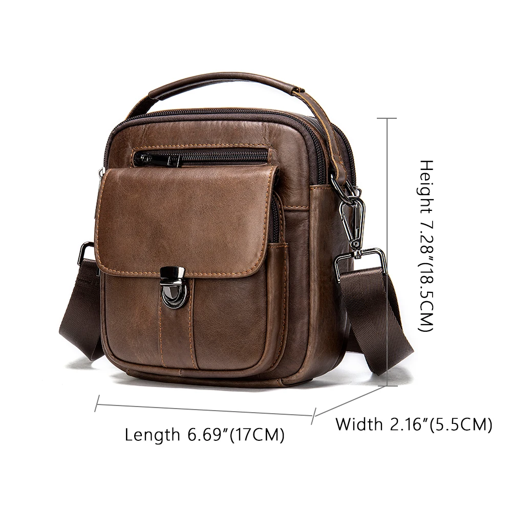 Genuine Leather Men's Messenger Bag Luxury Designer Shoulder Crossbody Bags for Men Vintage Top Layer Cowhide Handbag Bolso Male