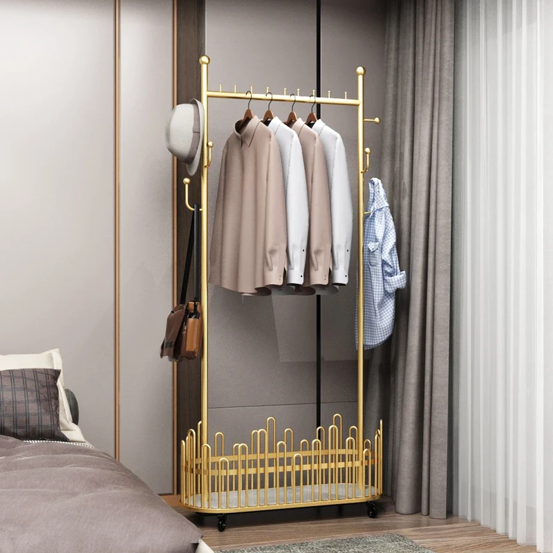 

Standing Gold Coat Rack Stand Clothing Entryway Hanging Shelf Metal Furniture Living Room Perchero Hanger In The Hallway