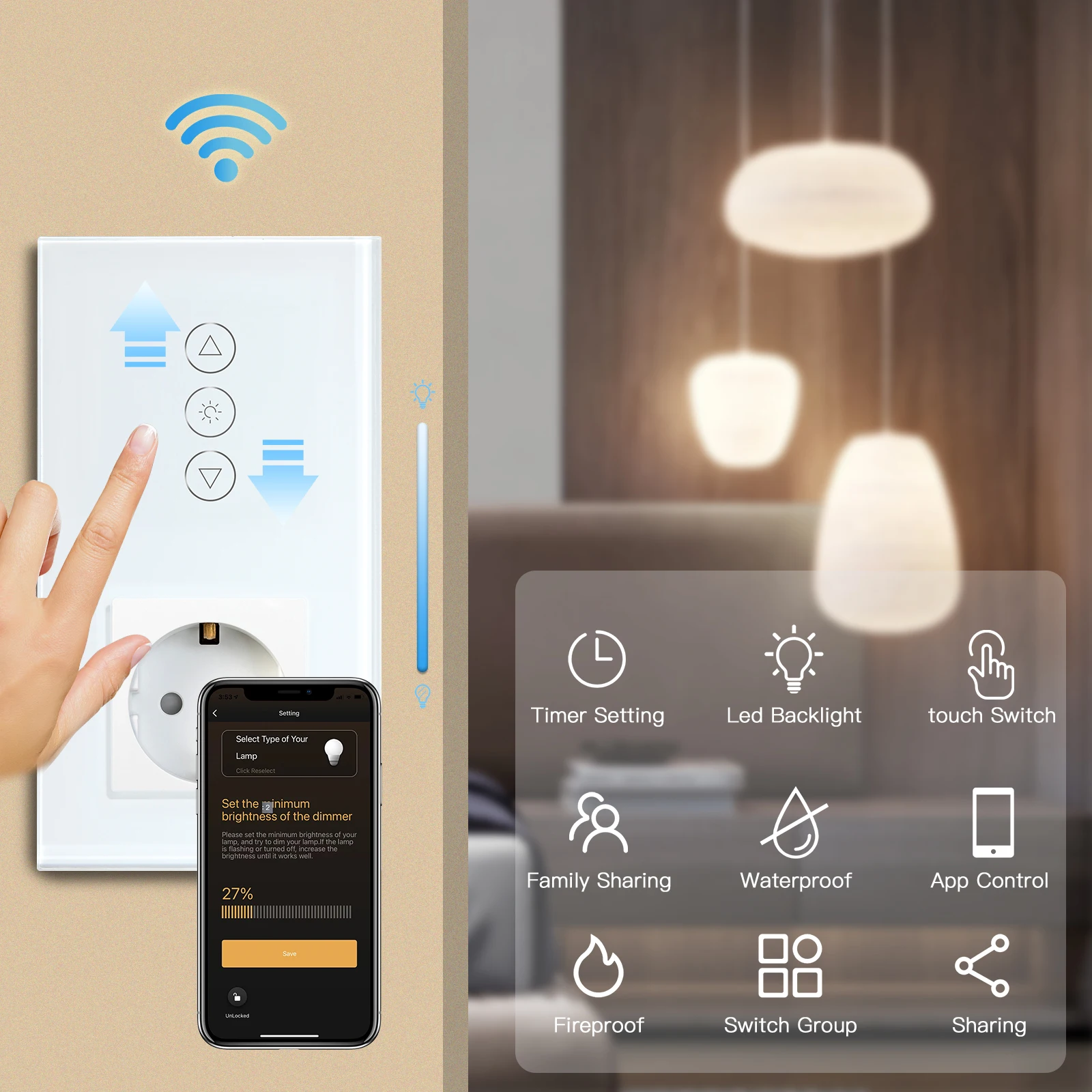 Сенсорный переключатель BSEED с Wi-Fi 16 А | Строительство и ремонт
