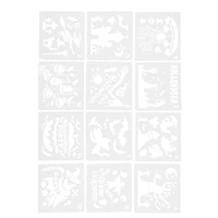 12 sheets of decorative stencils reusable printing stencils wear resistant drawing stencils
