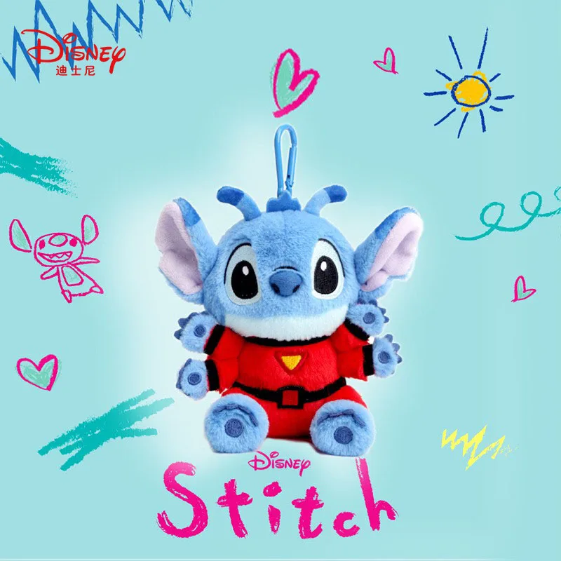 

12cm Disney Lilo and Stitch Angel Plush Keychain Kawaii Creative Cute Stich Dolls Plushie Soft Stuffed Toys for Children Gifts