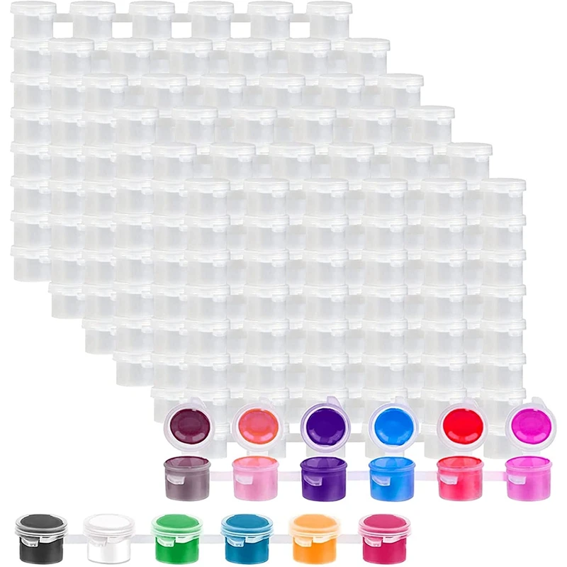

AFBC 120 Strip 720 Pots 3Ml Empty Paint Strips,Paint Container Strips Cup Pots Clear Plastic Storage Containers For Classroom