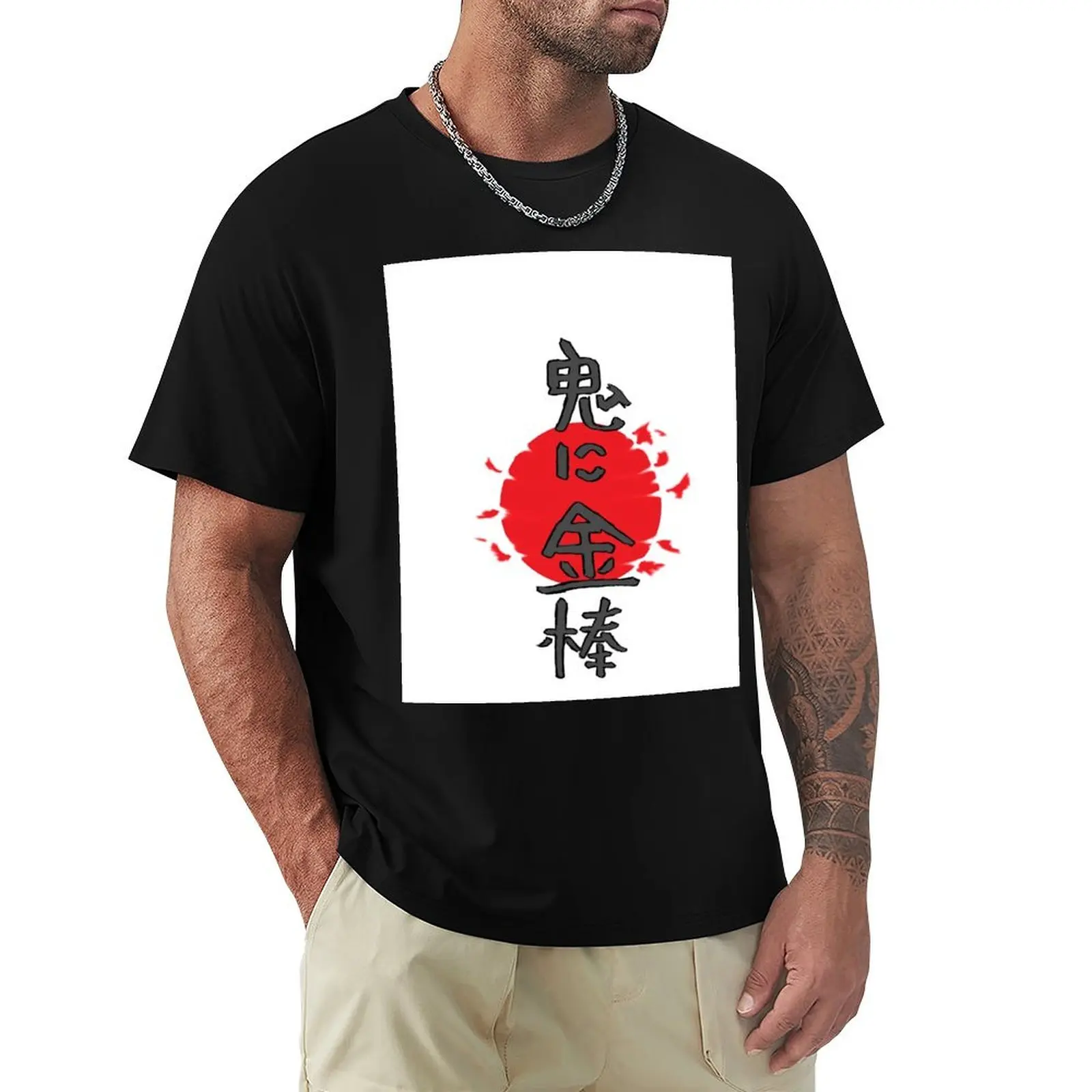 Футболка Oni Ni Kanabo милая одежда синяя архая уличная хлопковые футболки с рисунком