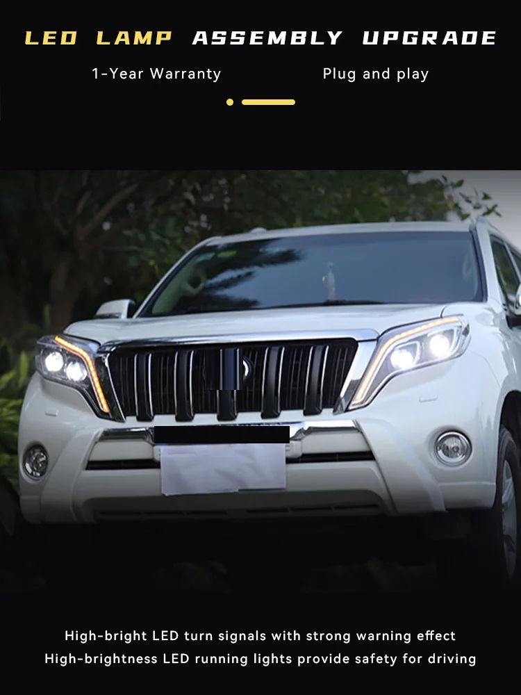 Фара для Toyota Prado LC150 2014-2017 автомобильные фары DRL Dynamic 2017 новейший дизайн
