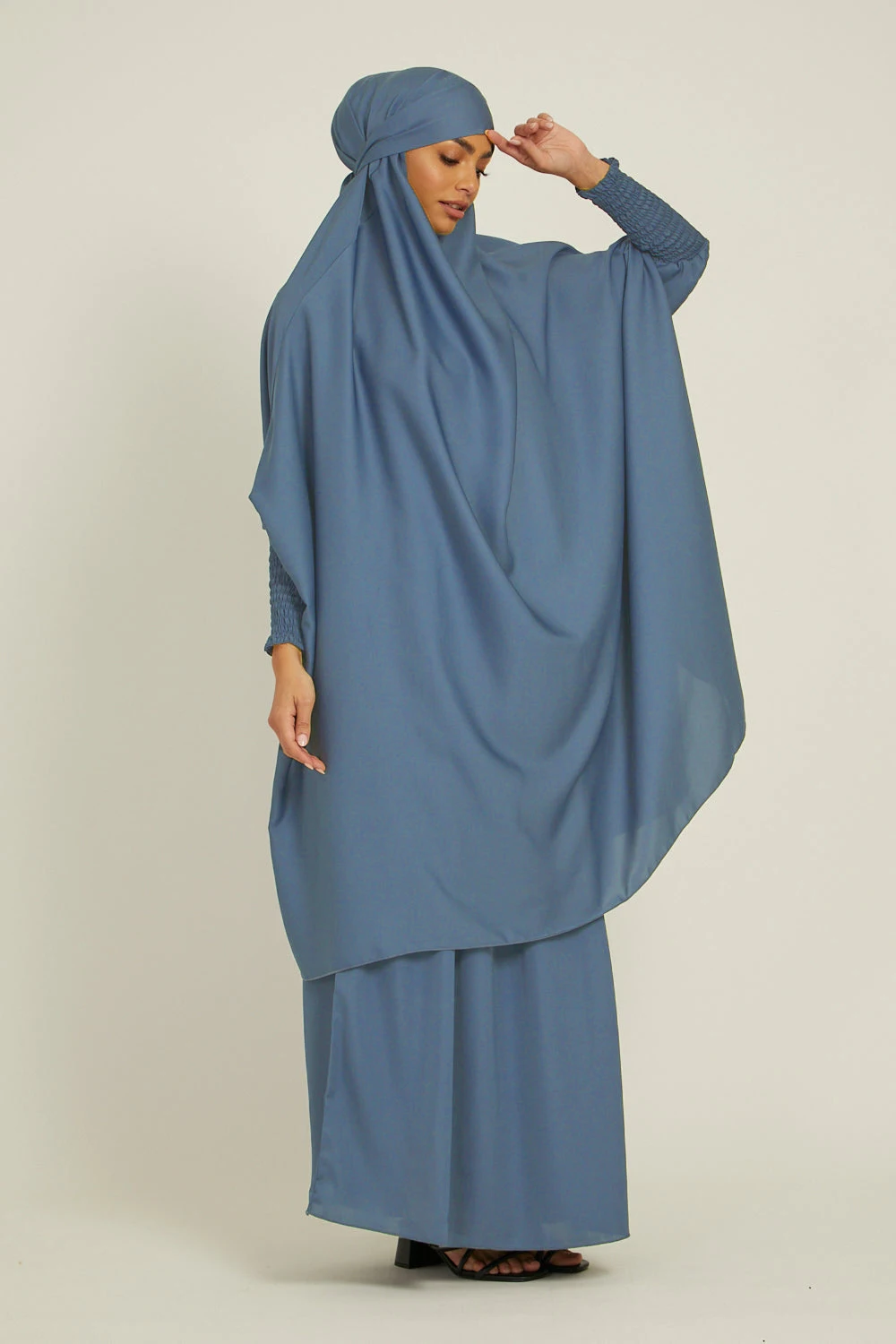 Абайя и юбка в стиле химаба из двух частей длиной до колен Jilbab Khimar с длинными