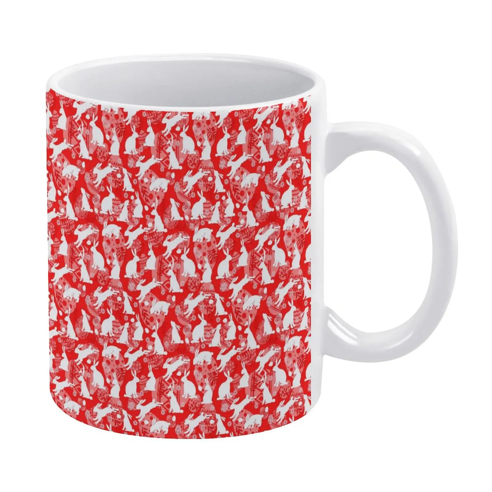 

Easter Day Mug Rabbit Silhouettes Cheap Cool Mug Porcelain Hot Chocolate Cups
