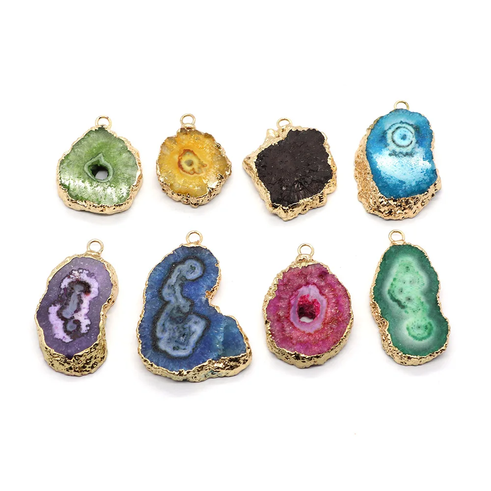 

1pc Irregular Shaped Stone Pendants Natural Semi-precious Stone Connectors DIY for Making Necklace Bracelets 20x25mm-30x55mm