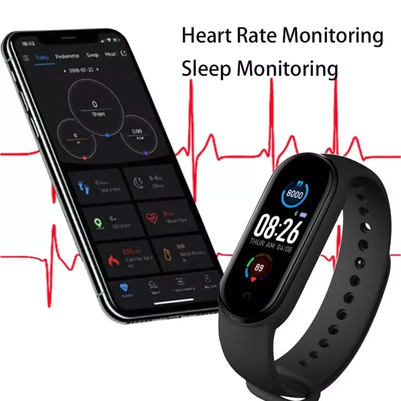 

2022 New Smart Band Waterproof Sport Smart Watch Men Woman Blood Pressure Heart Rate Monitor Fitness for Android IOS band 6