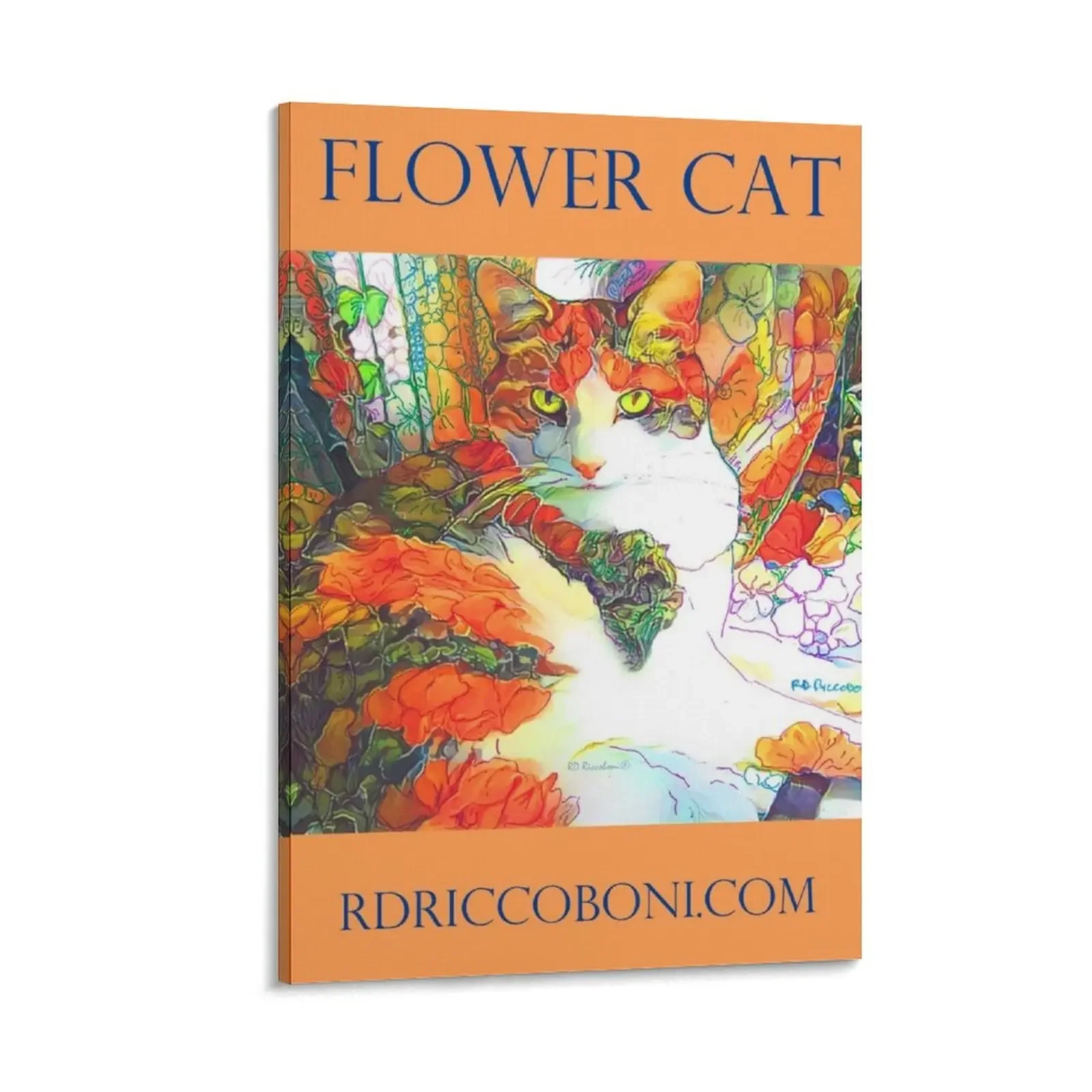 Картина &quotЦветочный кот&quot RD Riccoboni печать на холсте