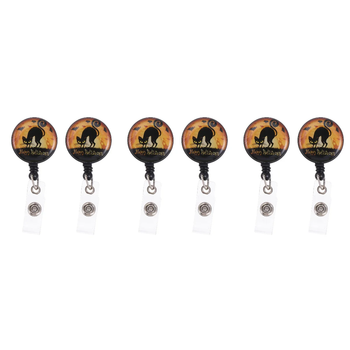 

6 pcs Retractable Certificate Buckles Rotary Alligator Clips Cards Buckles Id Badge Holders