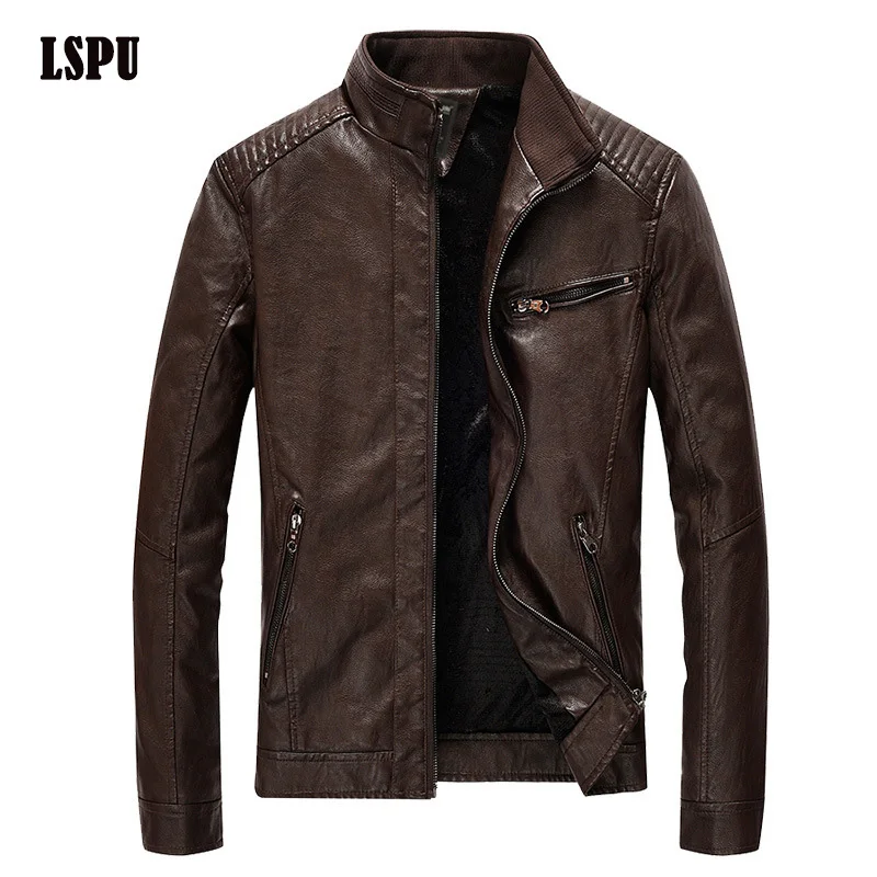

Leather Jacket Spring Autumn Top Gun Coats Fashion Motorcycle Biker Jackets For Men Clothes Multiple Colour Jaqueta Motociclista