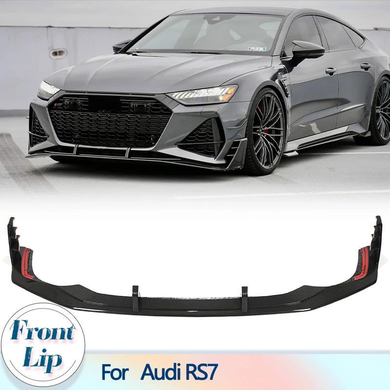 Спойлер на передний бампер для Audi RS7 Sportback Hatchback 4-дверный 2020 2021 сухой карбоновый