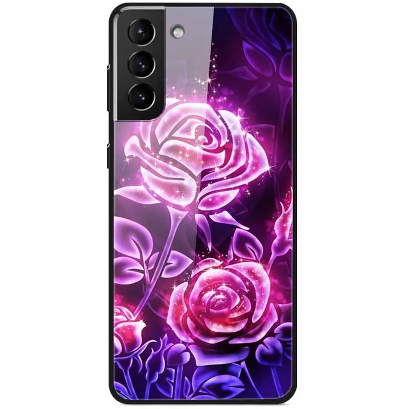 Для Samsung S21 FE 5G чехол из закаленного стекла Защитная твердая задняя крышка для Galaxy