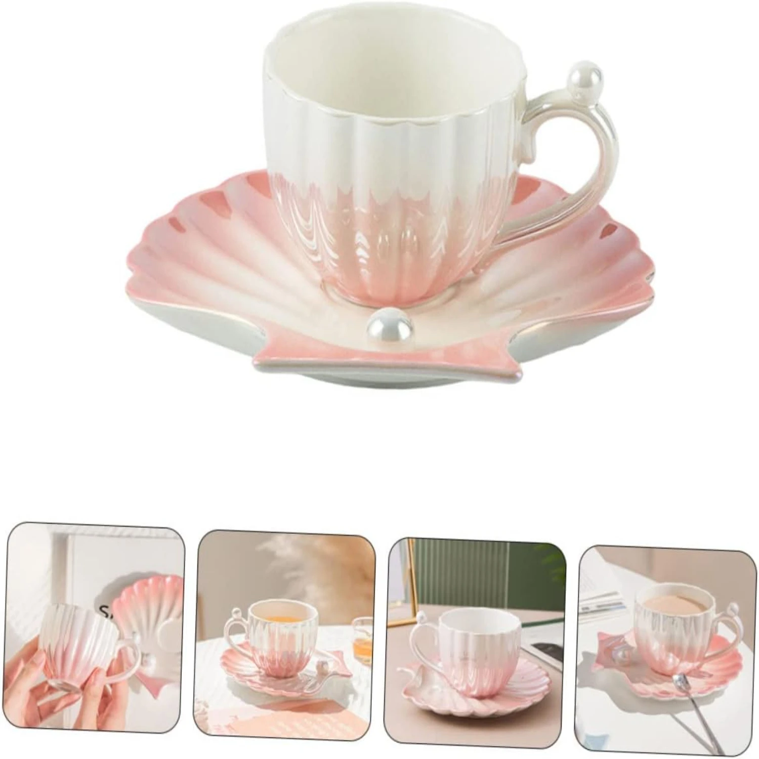 стильный элегантный и роскошный набор чайных чашек с красивым цветочным узором