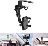 fimilef car mount cell phone holder universal 360 rotating car sun visor mount support clip bracket for gps smartphones