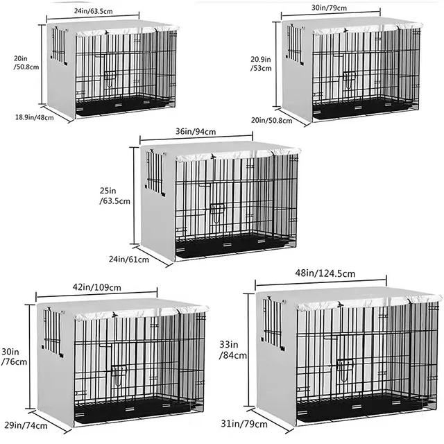 Oxford Pet Dog Cage Cover Dustproof Waterproof Kennel Sets Outdoor Foldable Large Medium Small Dogs Cage Wire Crate Cover 5