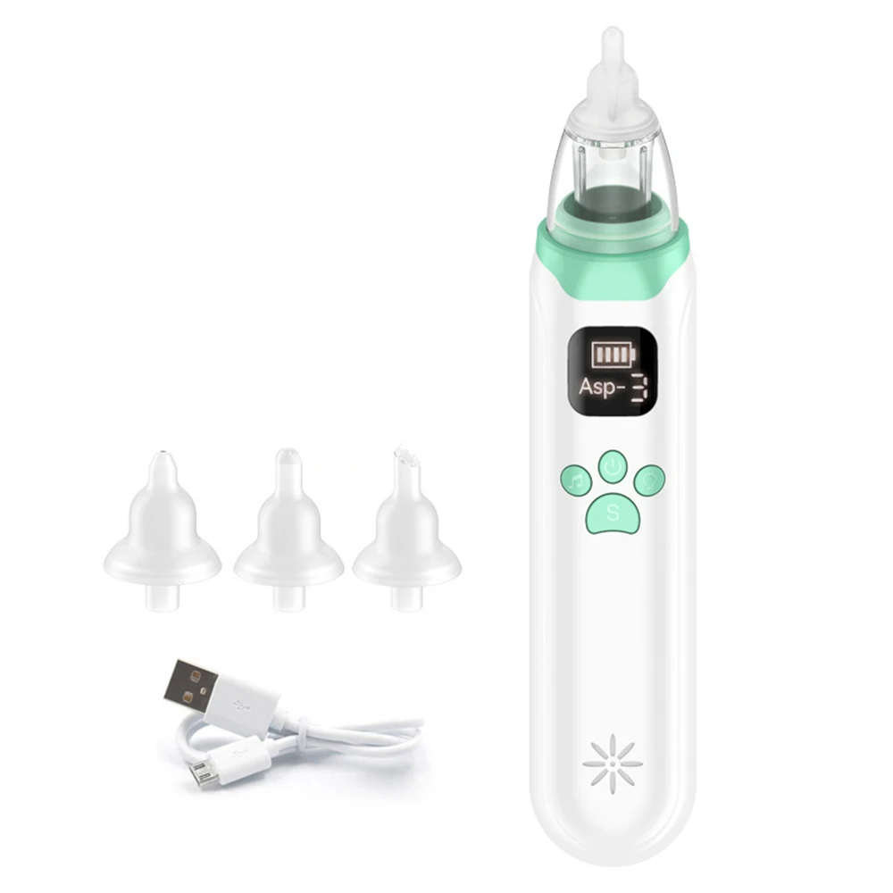 

Electric Baby Nasal Aspirator Automatic Nose Sucker Cleaner for Infants 3 Suction Levels Low Noise 3pcs Silicone Suction Tips