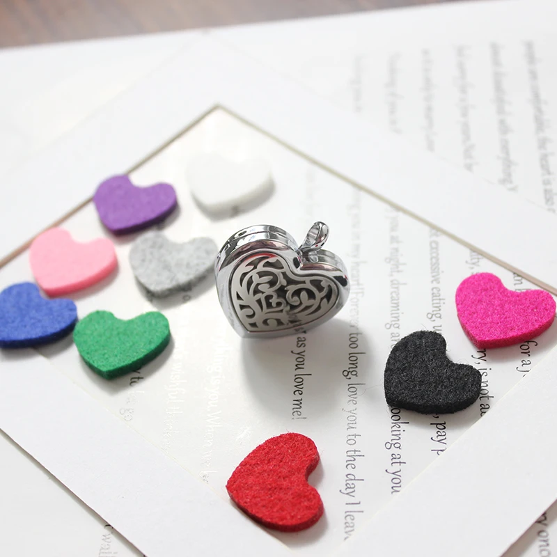 Кулон женский в форме сердца ожерелье с диффузором и эфирным маслом 30 мм 10