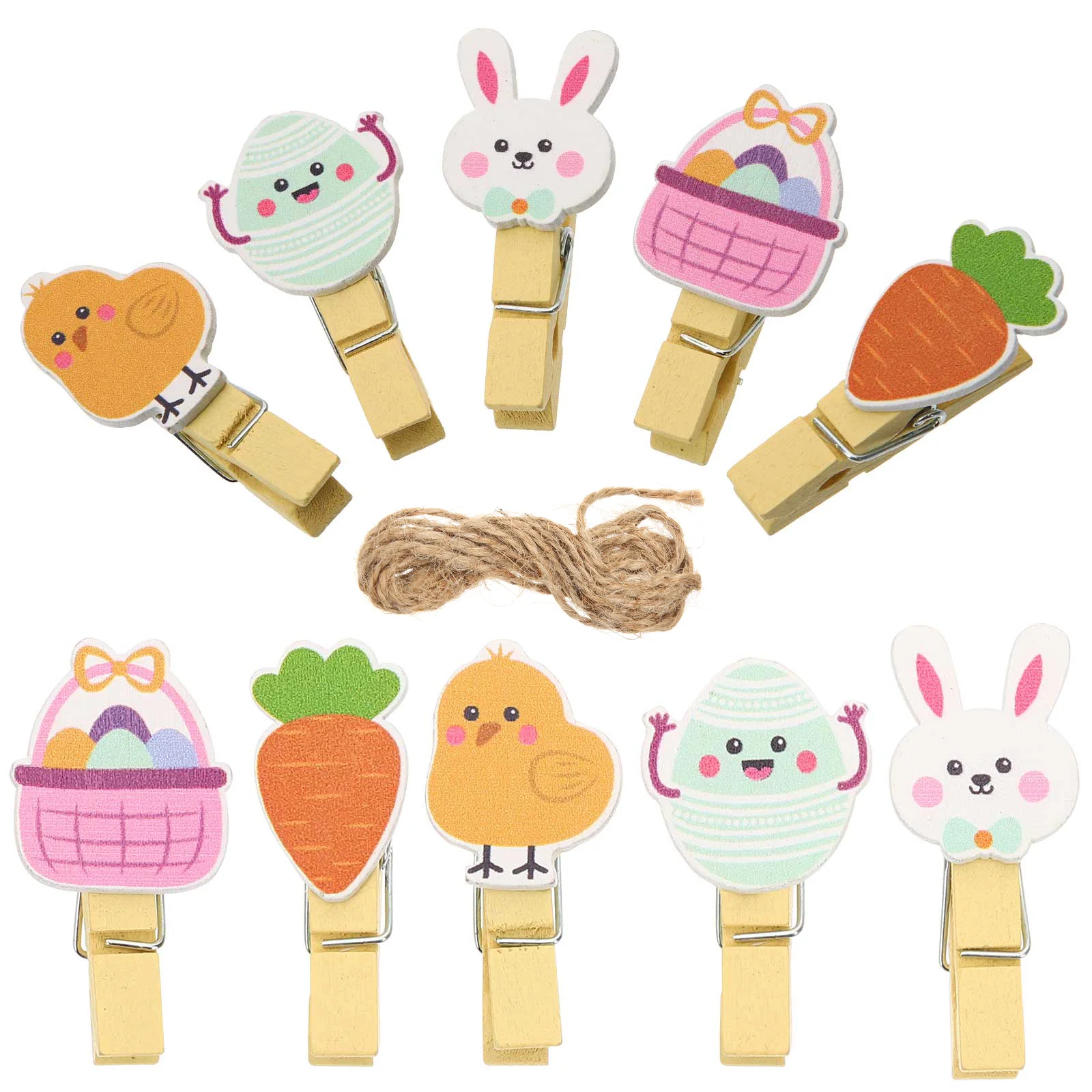 

Clothespins Photo Clips Wooden Mini Picture Clip Easter Display Clothes Crafts Colored Photos Craft Bunny Pegs Animals Cartoon