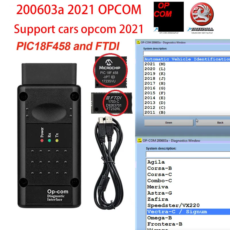 Nestest OPCOM 200603a Поддержка CAN-BUS считыватель кодов S ++ качество с Pic18F458 FTDI FT232RQ Opcom 2022 Профессиональный Opcom