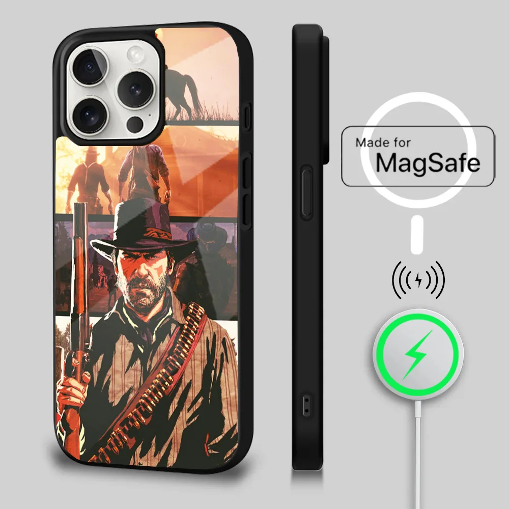 R-Red Dead R-Redemption RDR 2 Phone Case For iPhone 16 15 14 13 12 11 Plus Pro Max Mini Magsafe Magnetic Wireless Charging