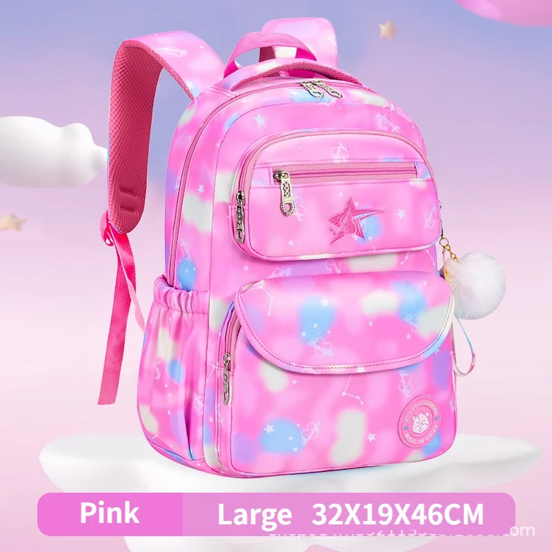 Starry Sky Primary Girls Princess Sweet Comfortable Backpacks New Grade 1-6 Children Students Large Capacity Fashion School Bags