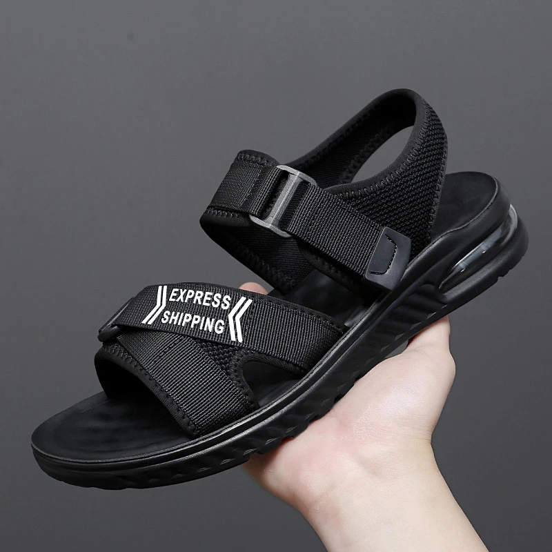 

Good Quality Air Cushion Outdoor Beach Sandals Men Mesh Flats Solid Color Men's Running Shoes Fashion Outsole Male Sports Shoes
