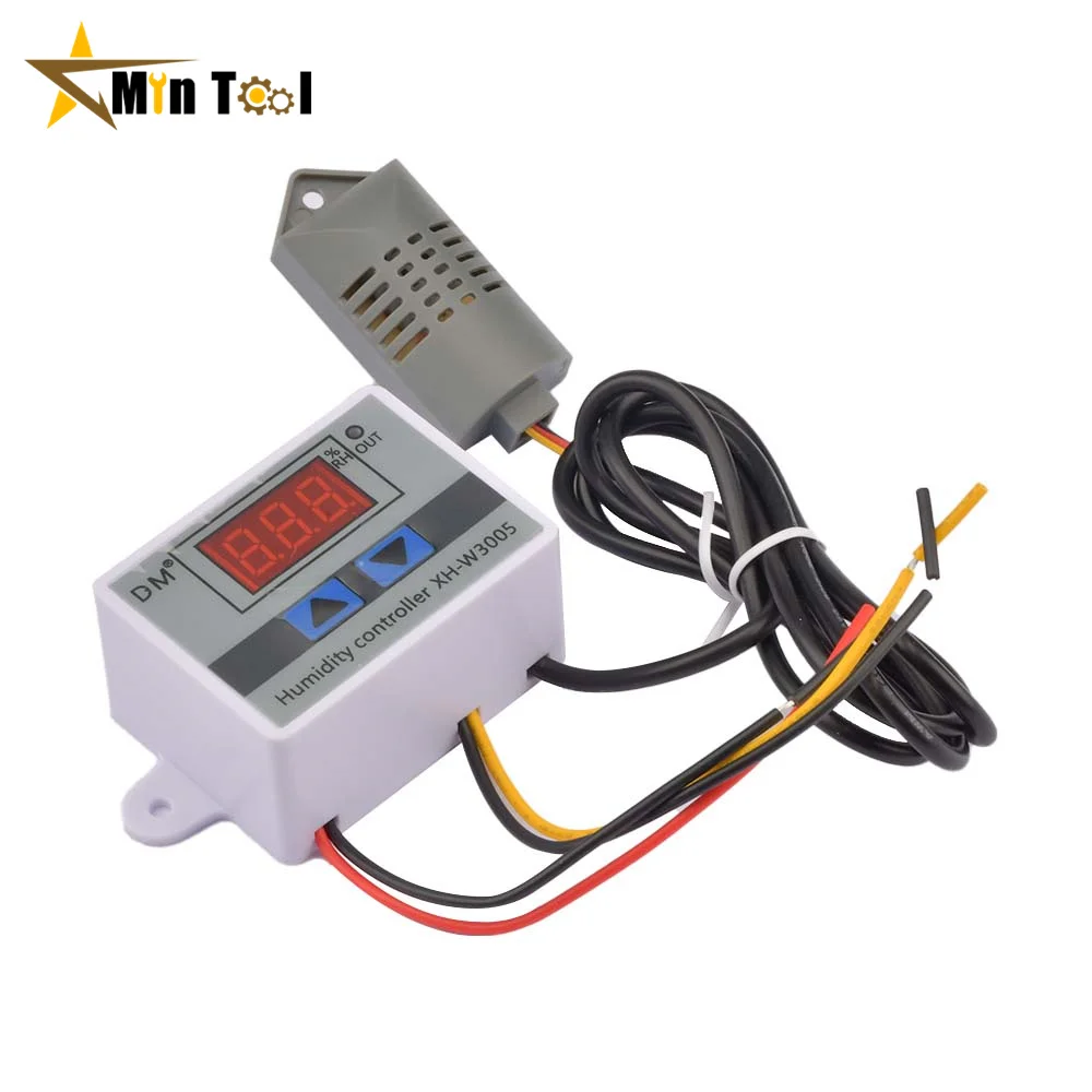 

Цифровой светодиодный гигрометр W3005, устройство для контроля влажности, переключатель контроля влажности, гигростат, датчик влажности, ...