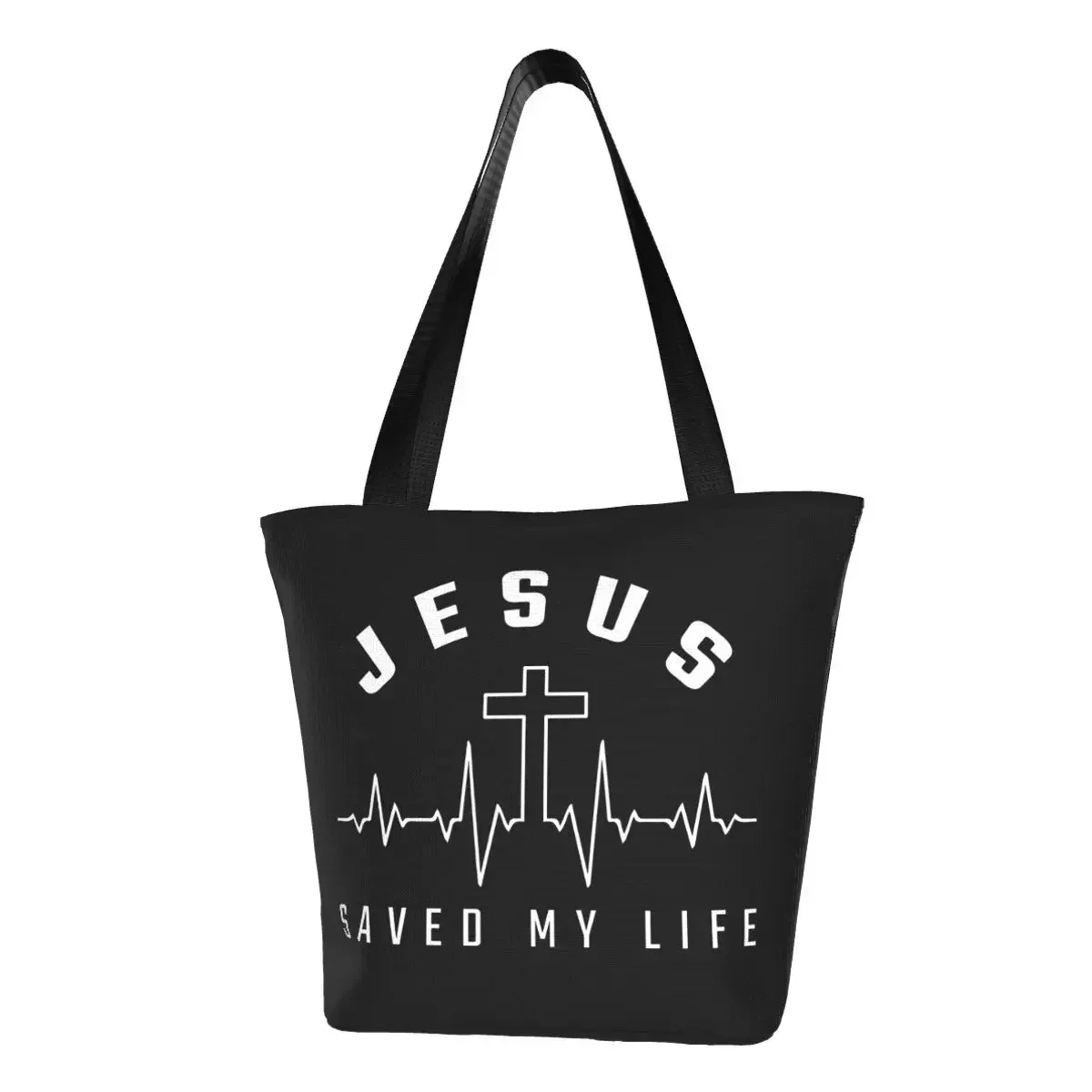 

Сумка-тоут женская холщовая, шоппер с принтом Иисуса спасла мою жизнь, саквояж на плечо, вместительная сумочка
