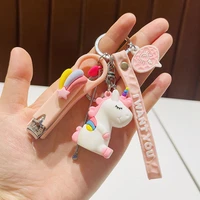 creative cute cartoon silicone doll unicorn keychain car lady backpack pendant jewelry nail clipper ear spoon care supplies set