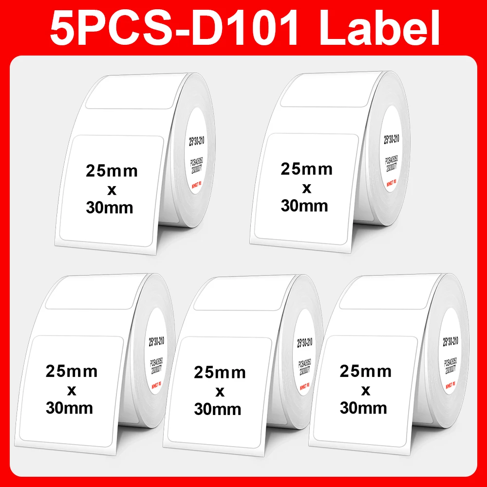 5 шт. Niimbot D101 белая печатная бумага для этикеток водонепроницаемая