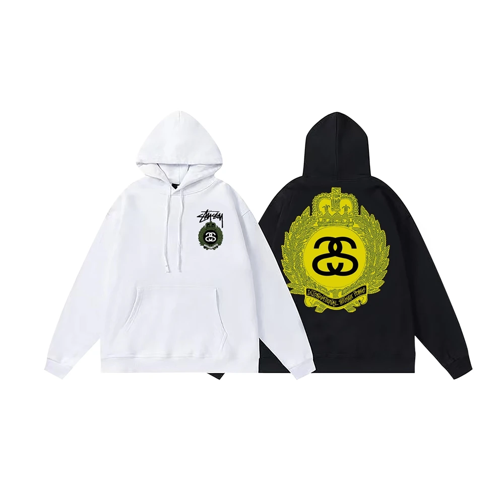 Новинка 2023, хлопковая толстовка Stussy с капюшоном для мужчин и женщин, толстовка с длинным рукавом и принтом