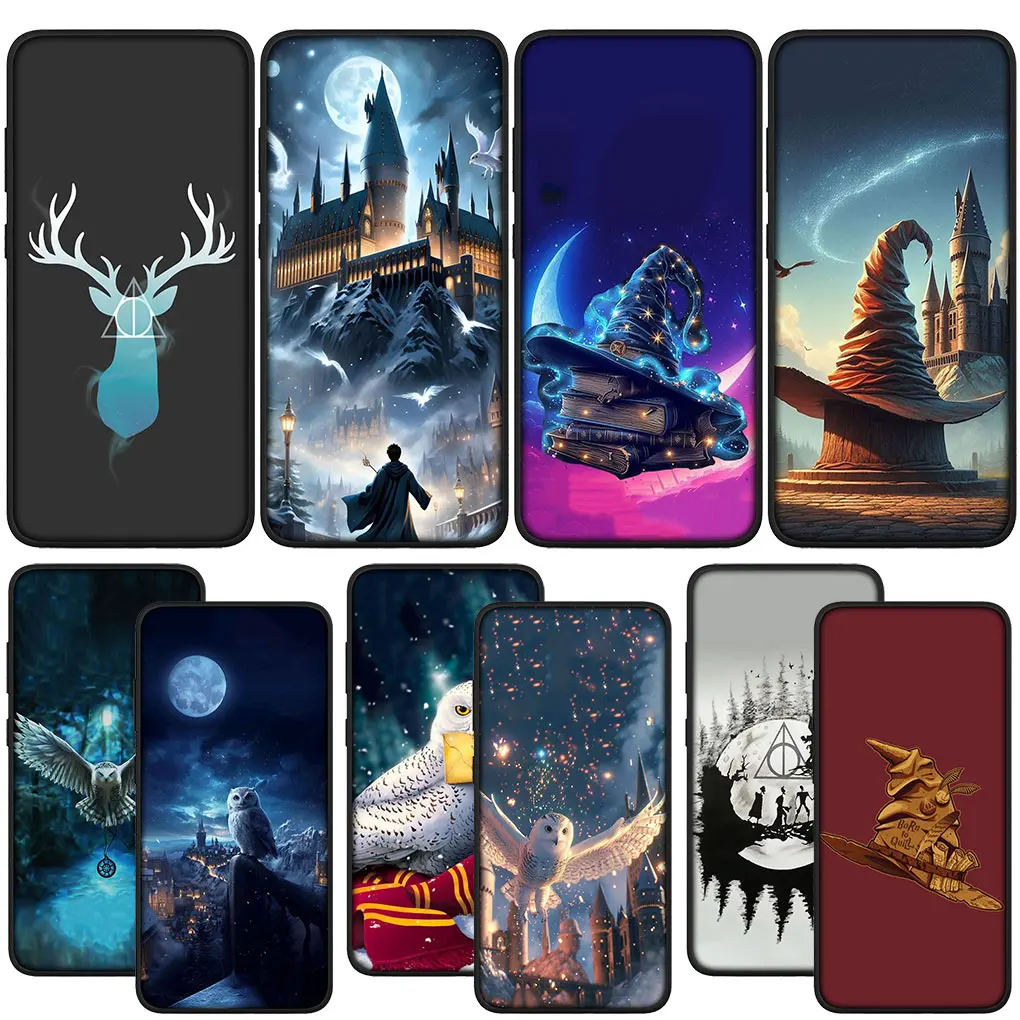 Art Harries Wand Potters Owl Casing for Samsung Galaxy S21 S20 Fe S23 S22 Ultra S8 Plus A25 A12 A13 A21S A73 + Phone Cover Case