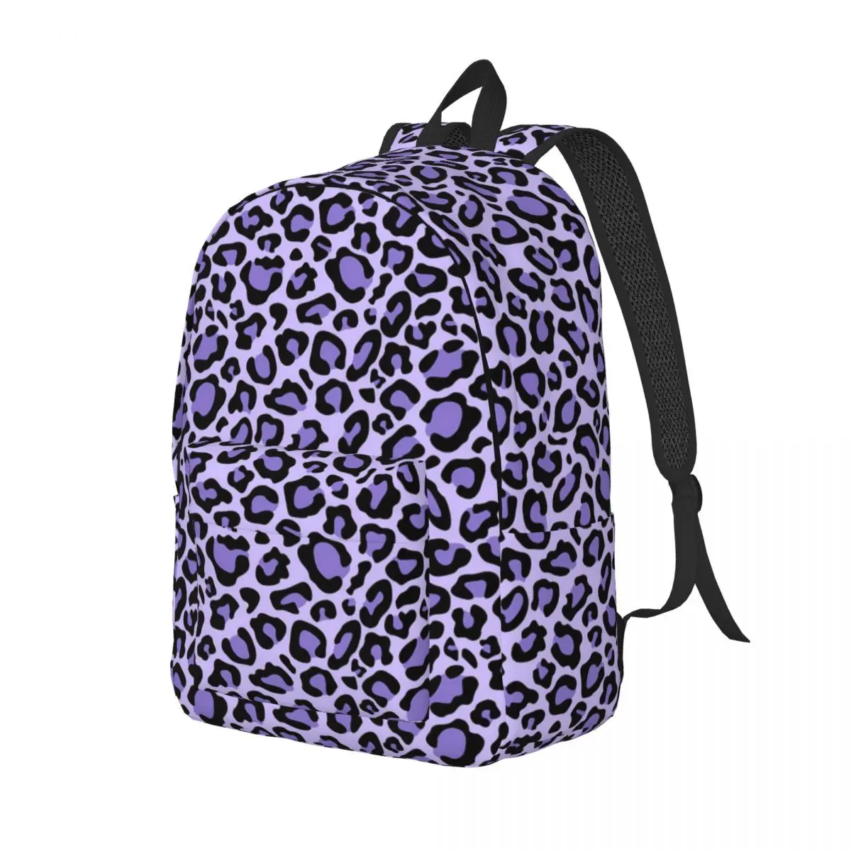 

Purple Spotted Leopard Backpack Animal Print Unisex Polyester College Backpacks Print Aesthetic High School Bags Rucksack