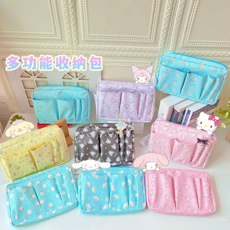 

Pu Kawaii Sanriod Anime Series Kuromi My Melody Cinnamoroll Pom Pom Purin Cute Japanese Divided Cosmetic Bag Baby Festival Gift