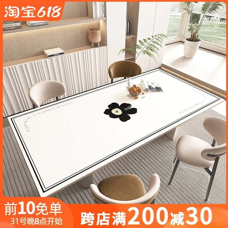 

Simple flower tablecloth, oil resistant and waterproof dining mat