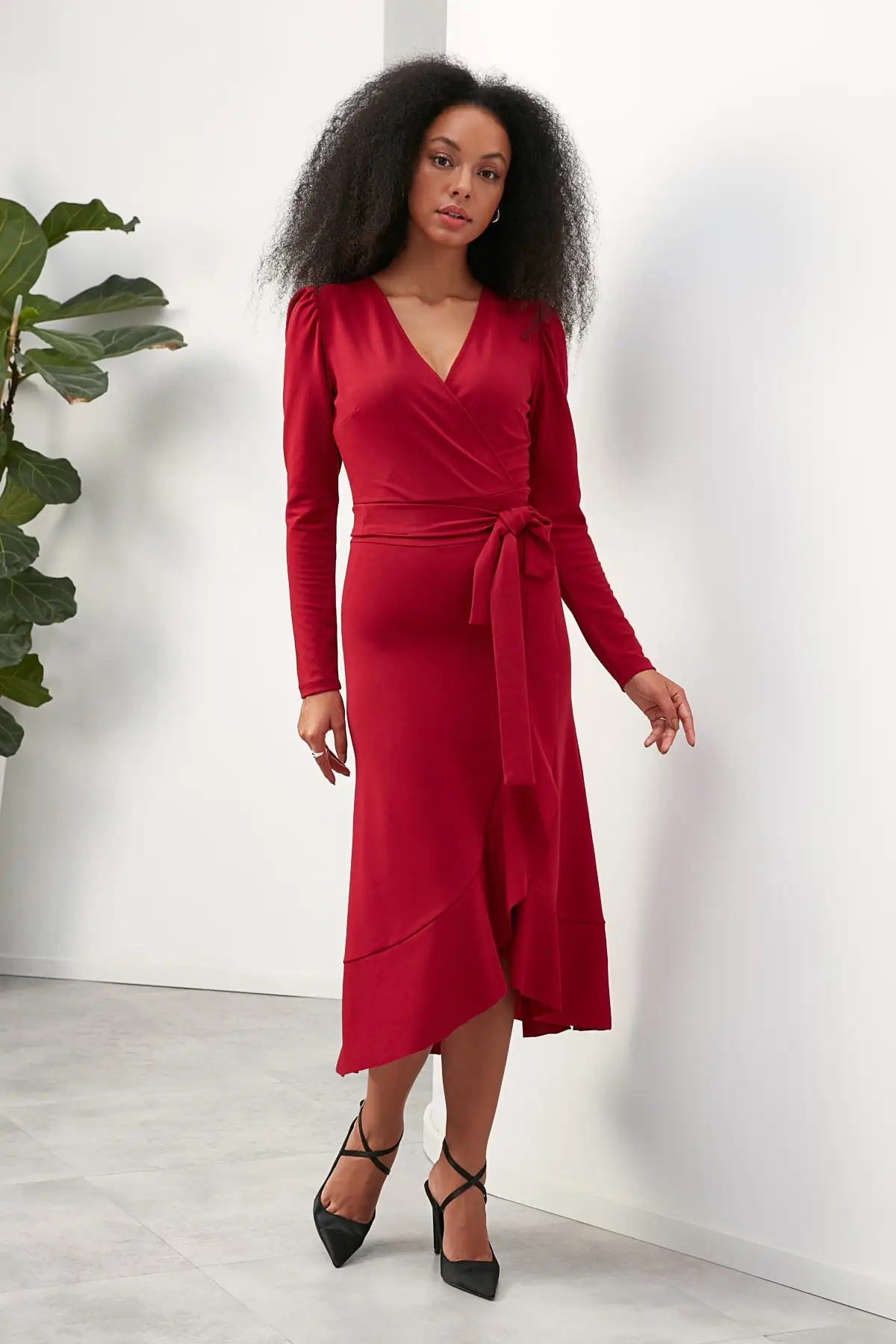 

Trendyol Double Breasted Collar Flounces Knit Dress TWOAW22EL2284
