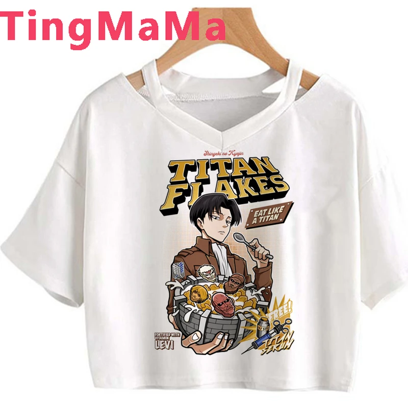 Футболка женская с японским аниме атака на Титанов |