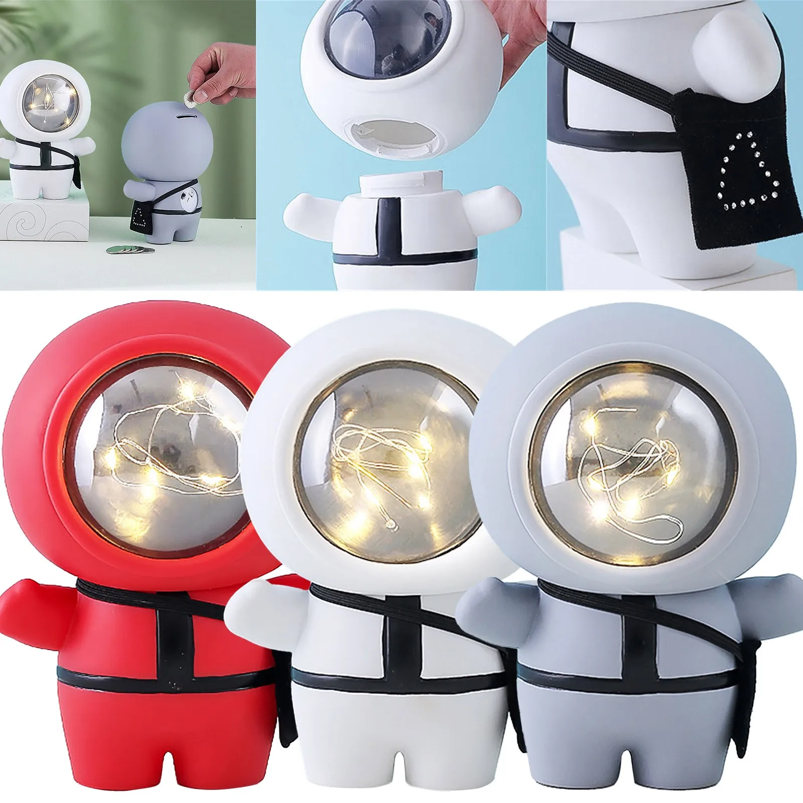 

Пластиковые контейнеры для кухни, милый мультяшный Ночной светильник с функцией банка Piggys, виниловый ящик для хранения, разделительный Ноч...