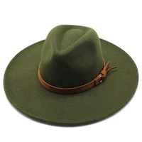 men fedora hat 9 5cm large brimmed casual hat for men top hat autumn winter men women warm suede jazz hat nz269