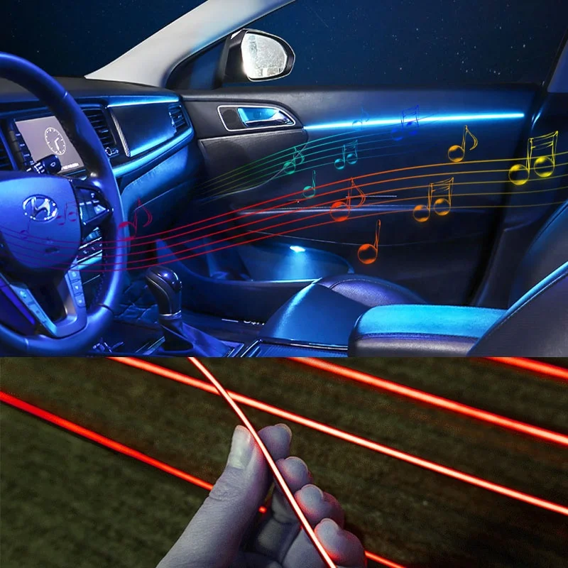 22 in 1 symphony ambient light Car Interior led Acrylic guide Fiber Optic Strips symphony ambient Light
