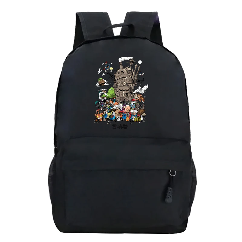 

Howl's Moving Castle Anime Backpacks New Schoolbag Student School Rucksack Unisex Laptop Backpack Canvas Travel Bag Bolsos Mujer