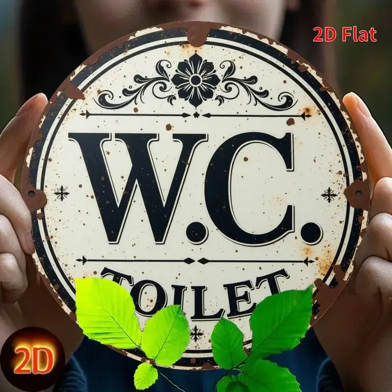 

Винтажная круглая табличка из алюминия