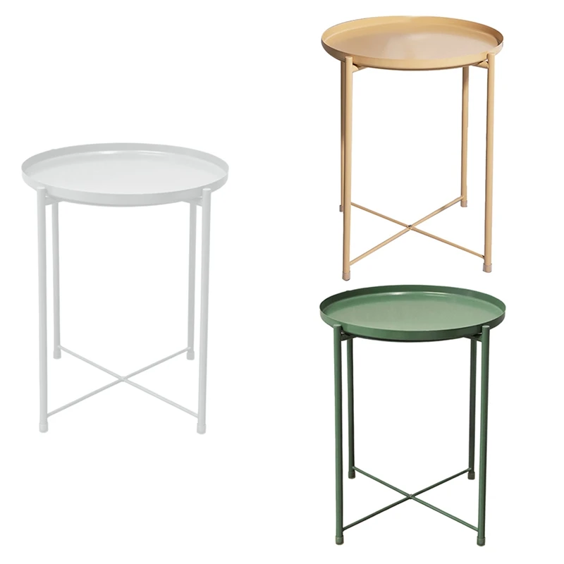 

Scandinavian Style Modern Metal Round Tray Small Coffee Table Simple And Elegant Furniture