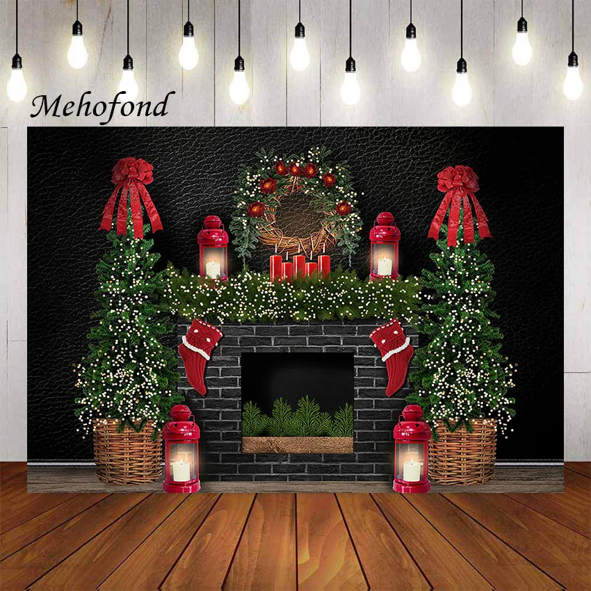 

Фотофон Mehofond Рождественский камин Рождественская елка вечерние дети семейный портрет Фотостудия