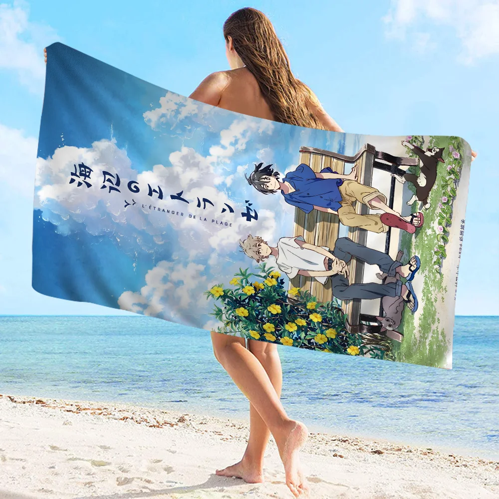 Пляжное Полотенце Umibe No Etranger В Стиле Аниме Быстросохнущее Микрофибра Для