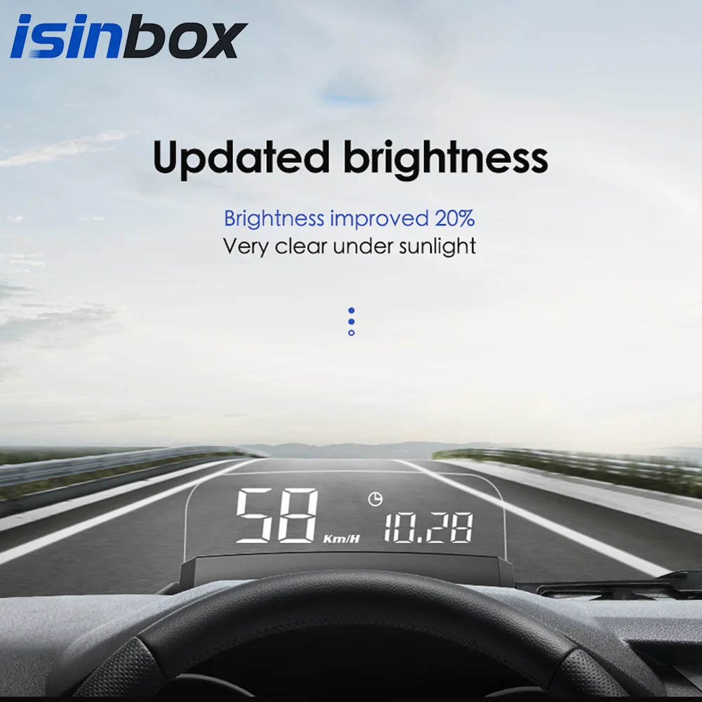 

Зеркало HUD OBD2 II Автомобильный дисплей с индикатором скорости, цифровой проектор скорости, сигнализация, температура масла, турбодавление, а...